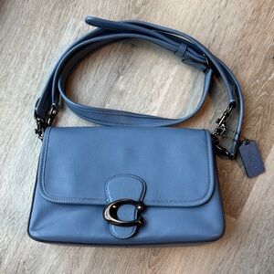 Coach Tabby Soft Glovetanned Leather Blue Blazer Crossbody Bag